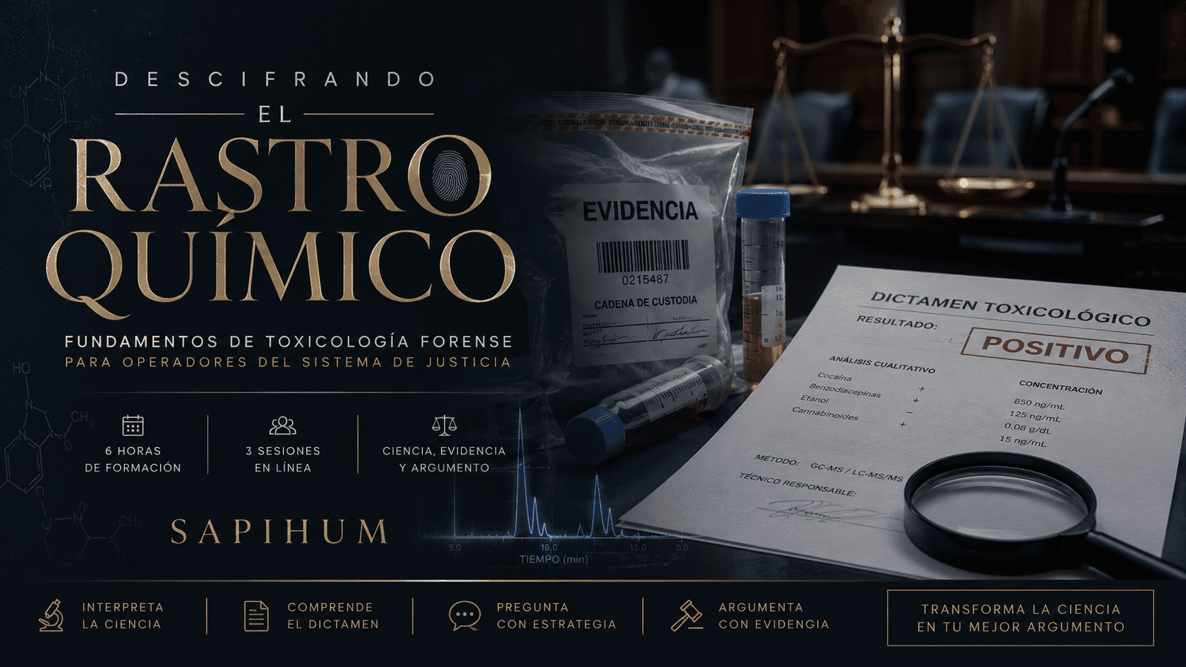 Descifrando el Rastro Químico: Fundamentos de Toxicología Forense para Operadores del Sistema de Justicia